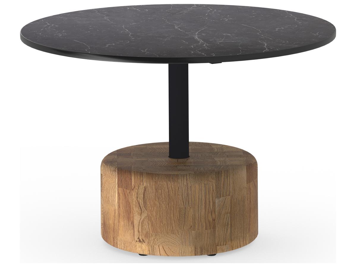MamaGreen Glyph Aluminum Teak Round Low Table