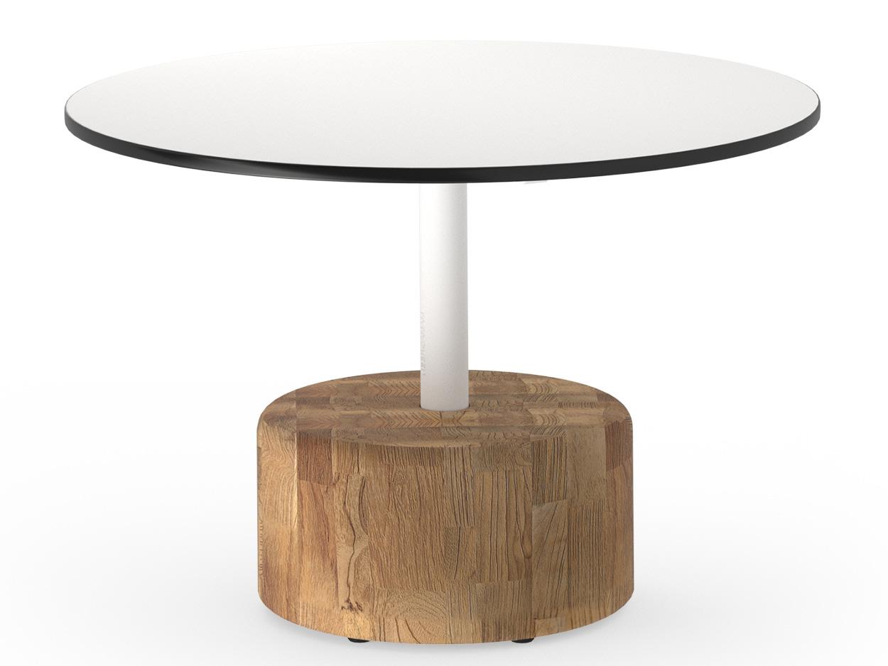 MamaGreen Glyph Aluminum Teak Round Low Table