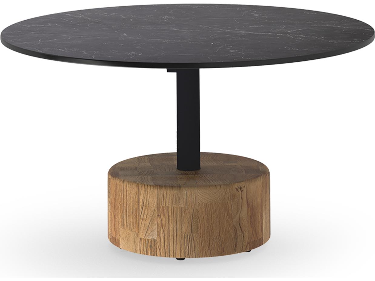 MamaGreen Glyph Aluminum Teak Round Low Table