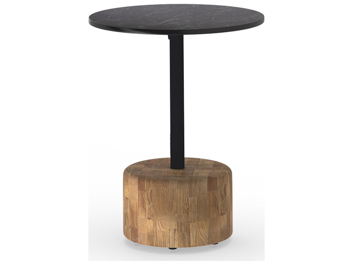 MamaGreen Glyph Aluminum Teak Round Low Table