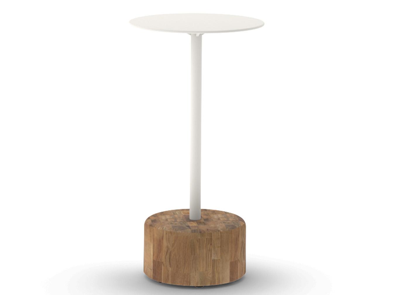 MamaGreen Glyph Aluminum Teak Round Low Table