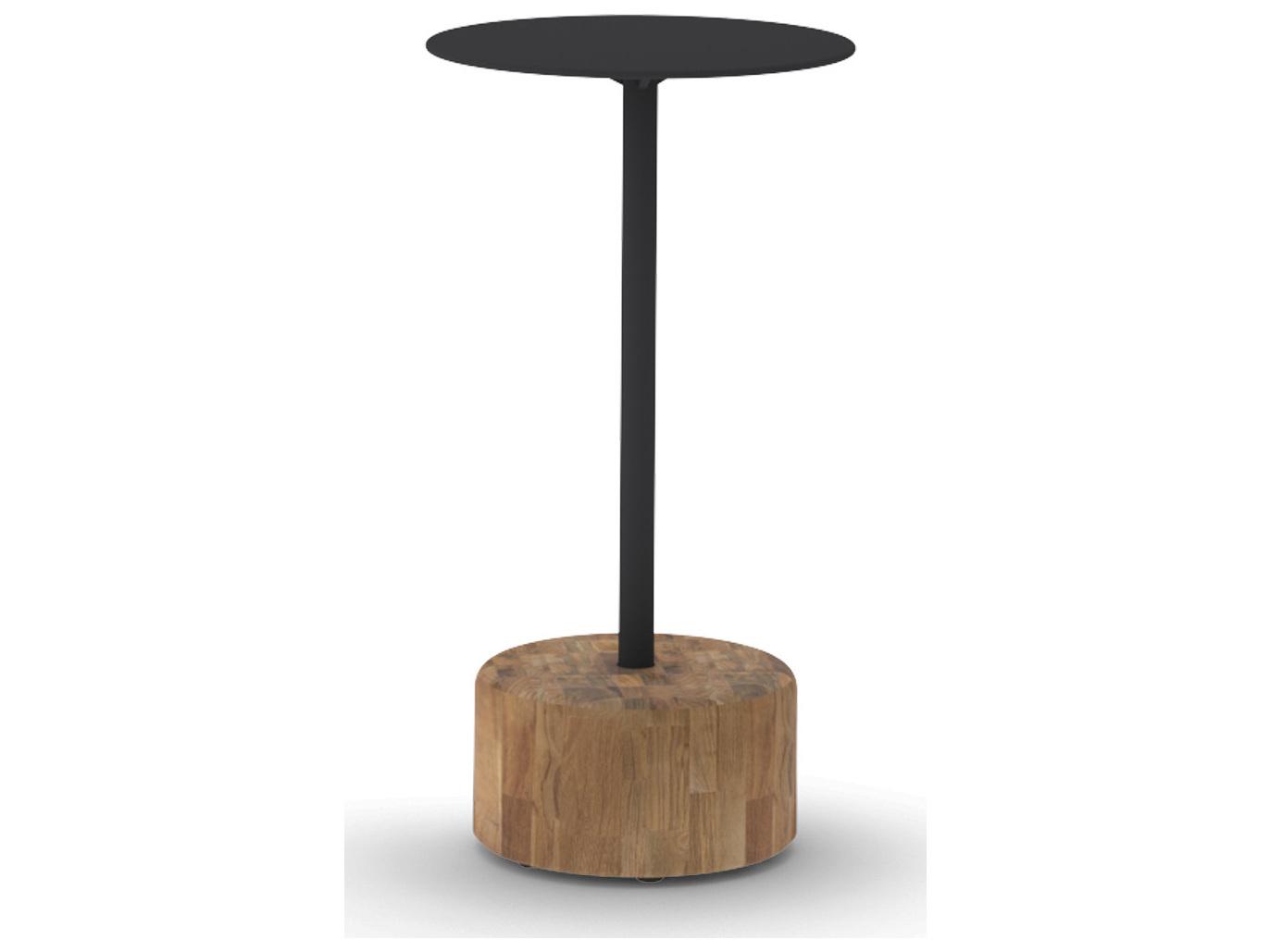 MamaGreen Glyph Aluminum Teak Round Low Table