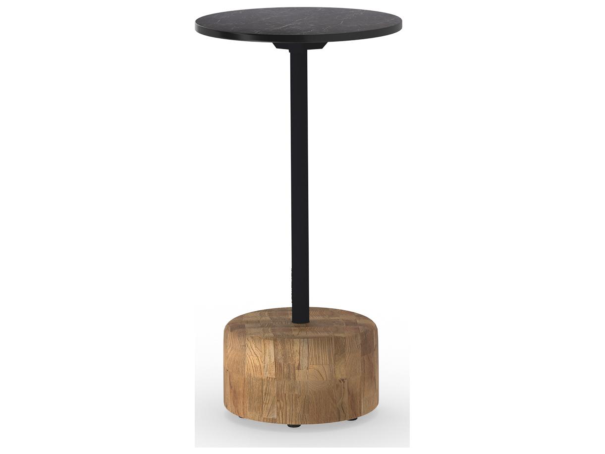 MamaGreen Glyph Aluminum Teak Round Low Table