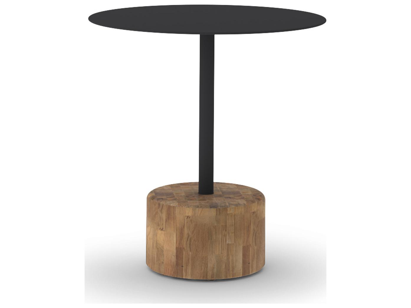 MamaGreen Glyph Aluminum Teak Round Tea Table