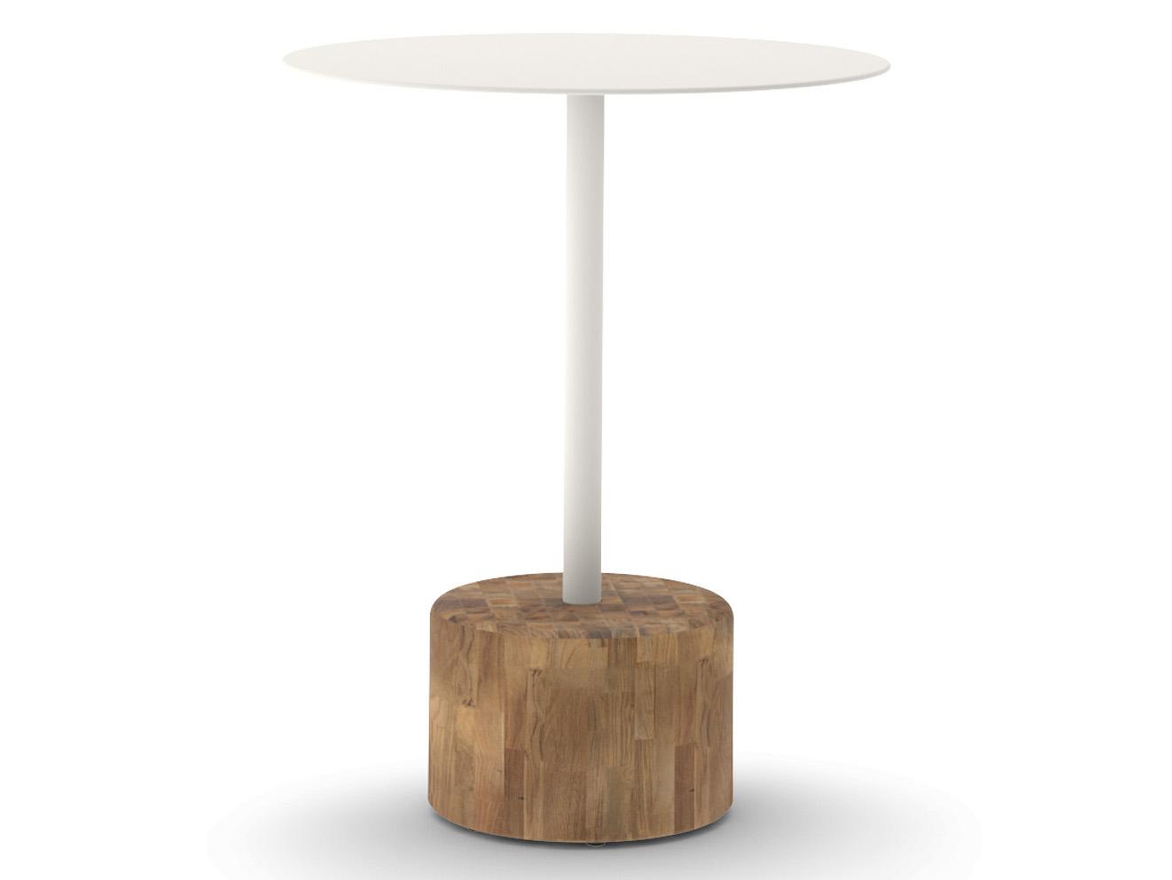 MamaGreen Glyph Aluminum Teak Round Patio Bistro Table