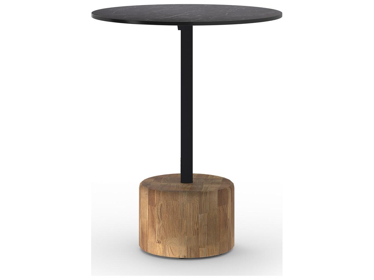 MamaGreen Glyph Aluminum Teak Round Patio Bistro Table
