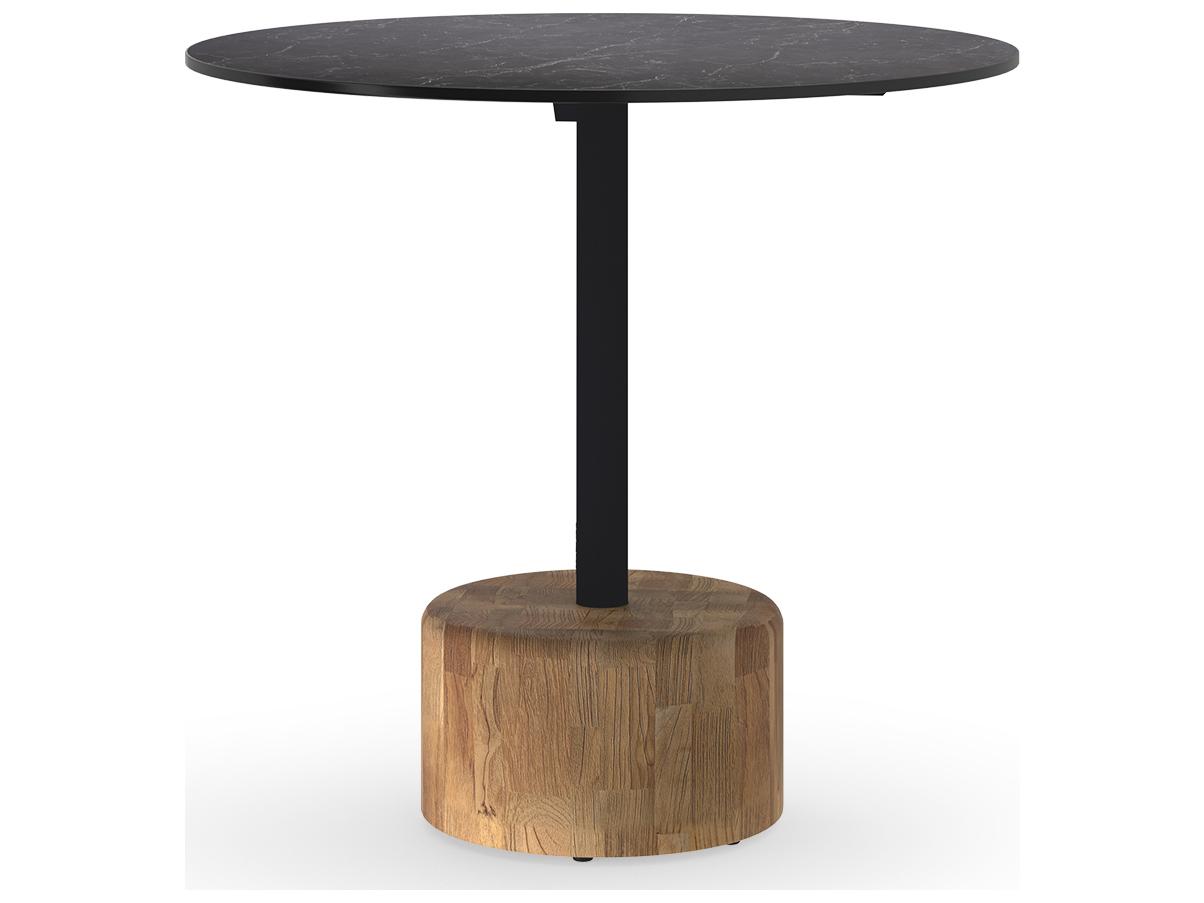 MamaGreen Glyph Aluminum Teak Round Outdoor Bistro Table