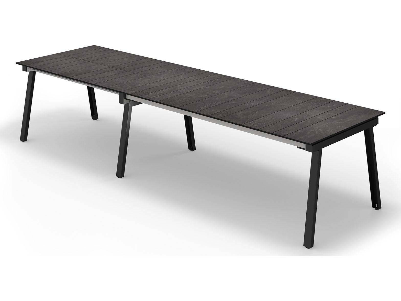 MamaGreen Maxximus Steel Extendable Rectangular HPL Top Outdoor Dining Table