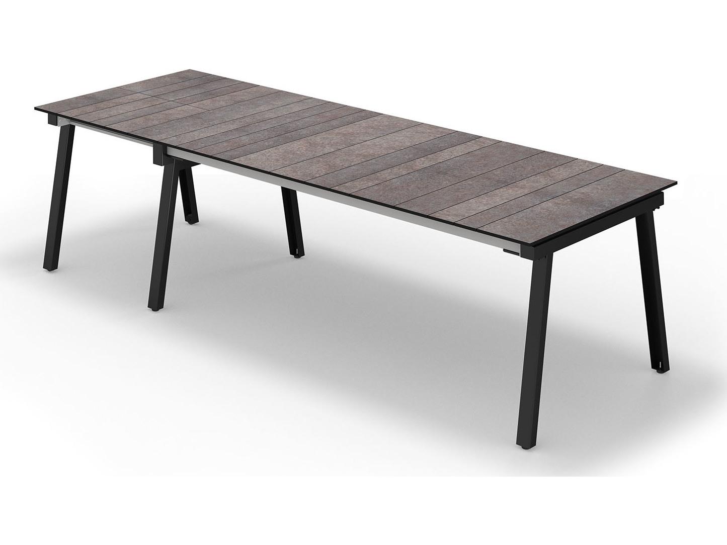 MamaGreen Maxximus Steel Extendable Rectangular HPL Top Outdoor Dining Table