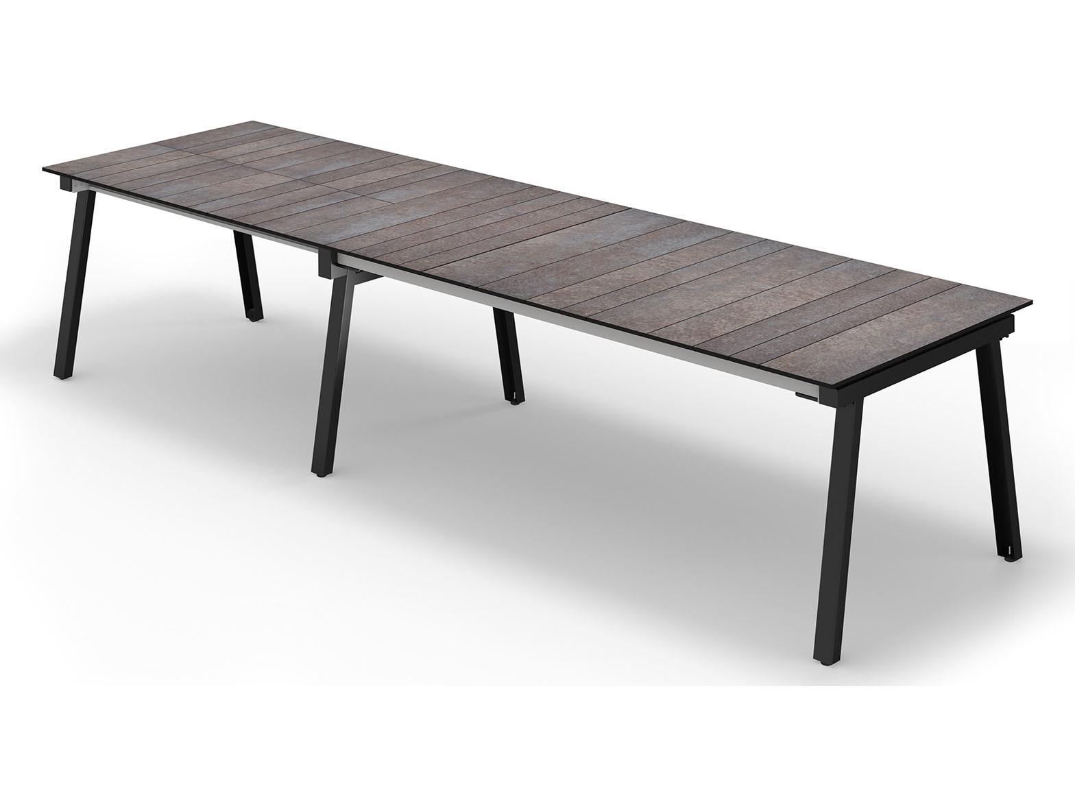 MamaGreen Maxximus Steel Extendable Rectangular HPL Top Outdoor Dining Table