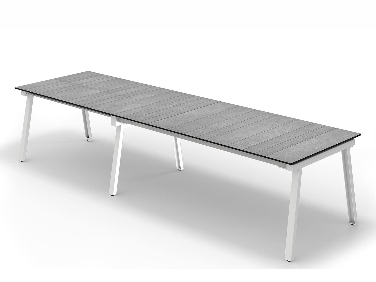 MamaGreen Maxximus Quick Ship Steel Extendable Rectangular HPL Top Patio Dining Table