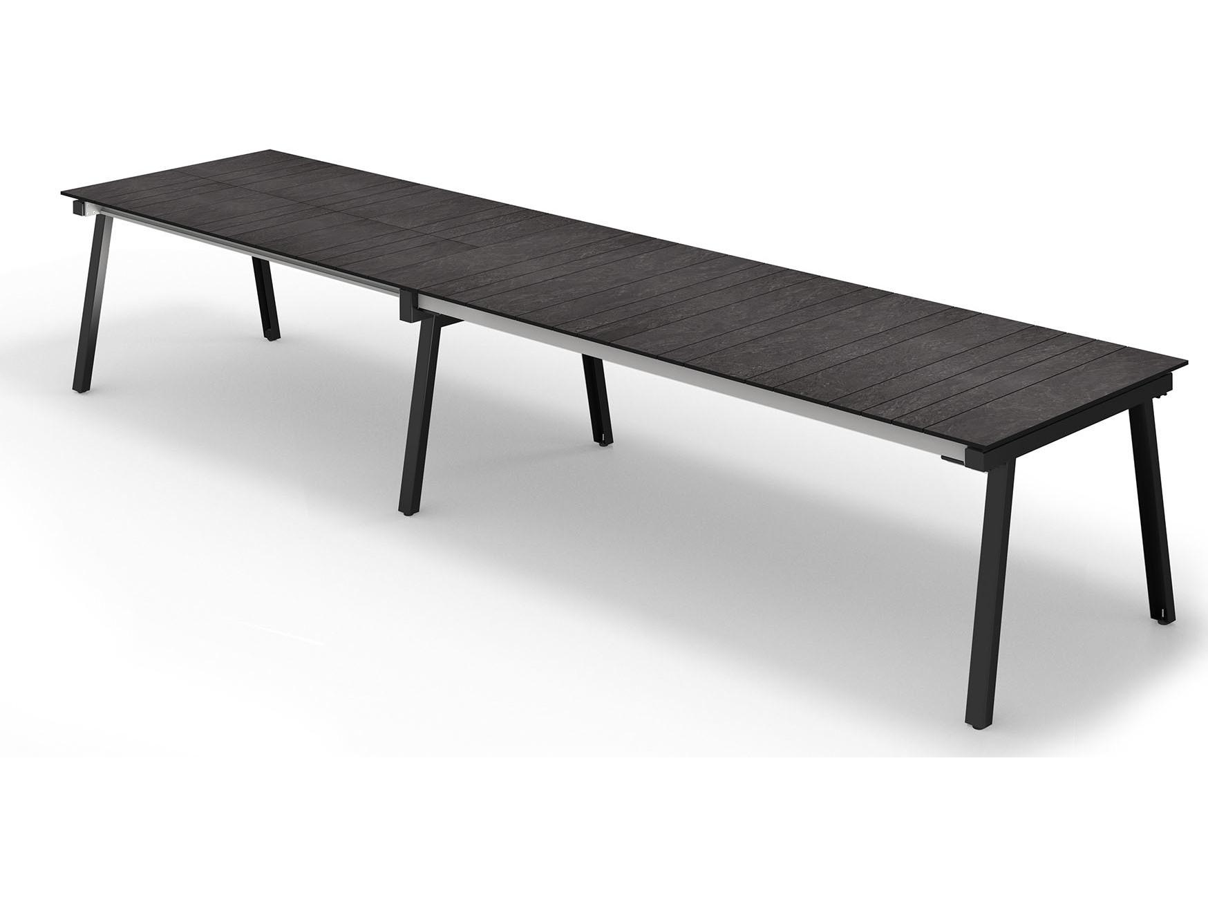 MamaGreen Maxximus Steel Extendable Rectangular HPL Top Patio Dining Table