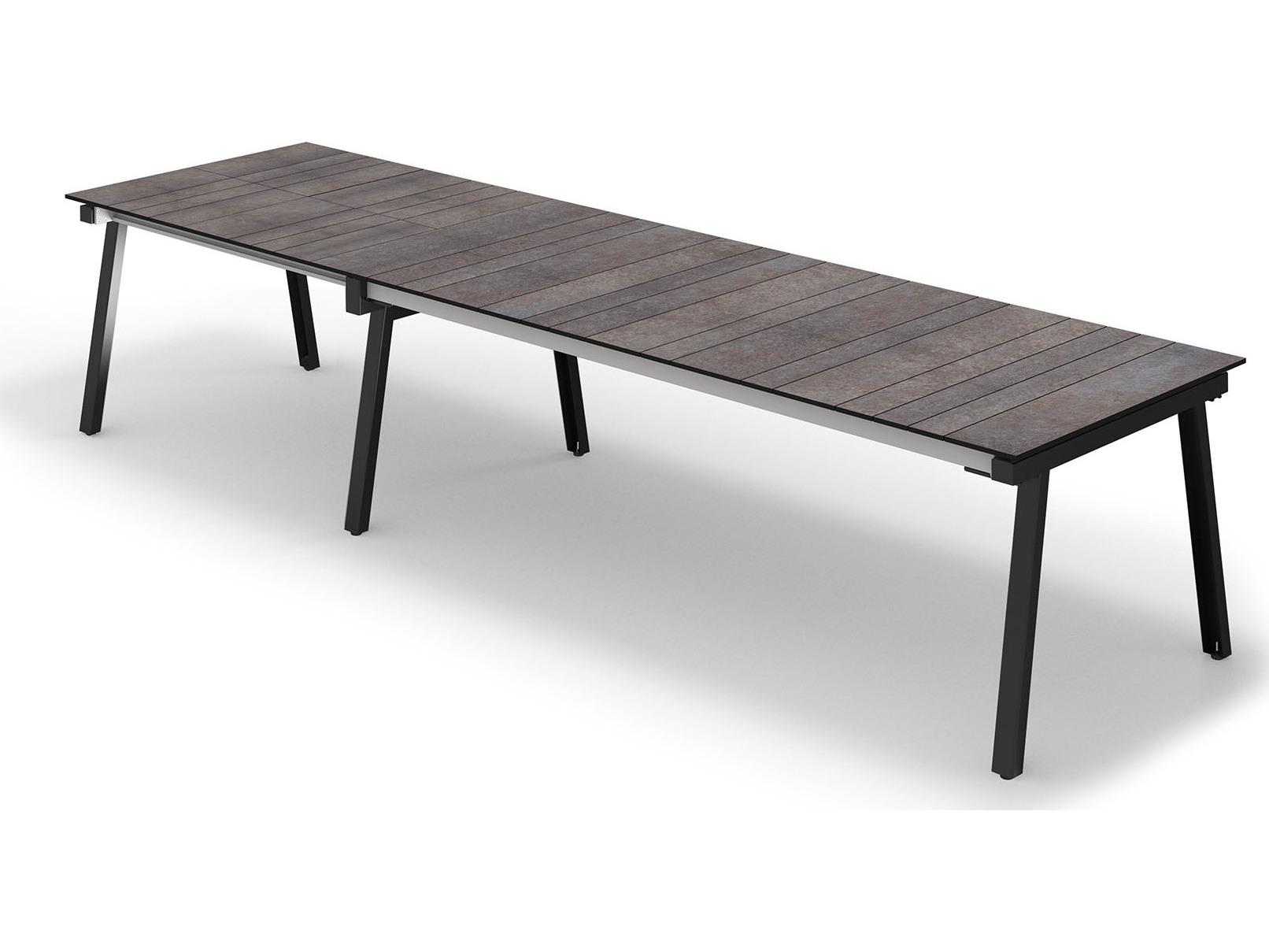 MamaGreen Maxximus Steel Extendable Rectangular HPL Top Patio Dining Table