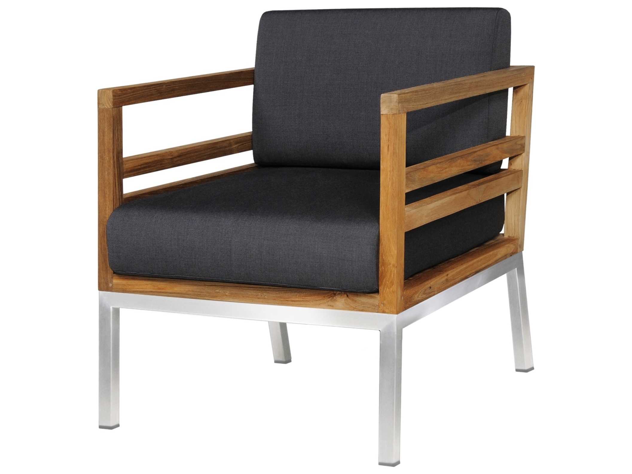 MamaGreen Zudu Aluminum Steel Teak Cushion Outdoor Lounge Chair