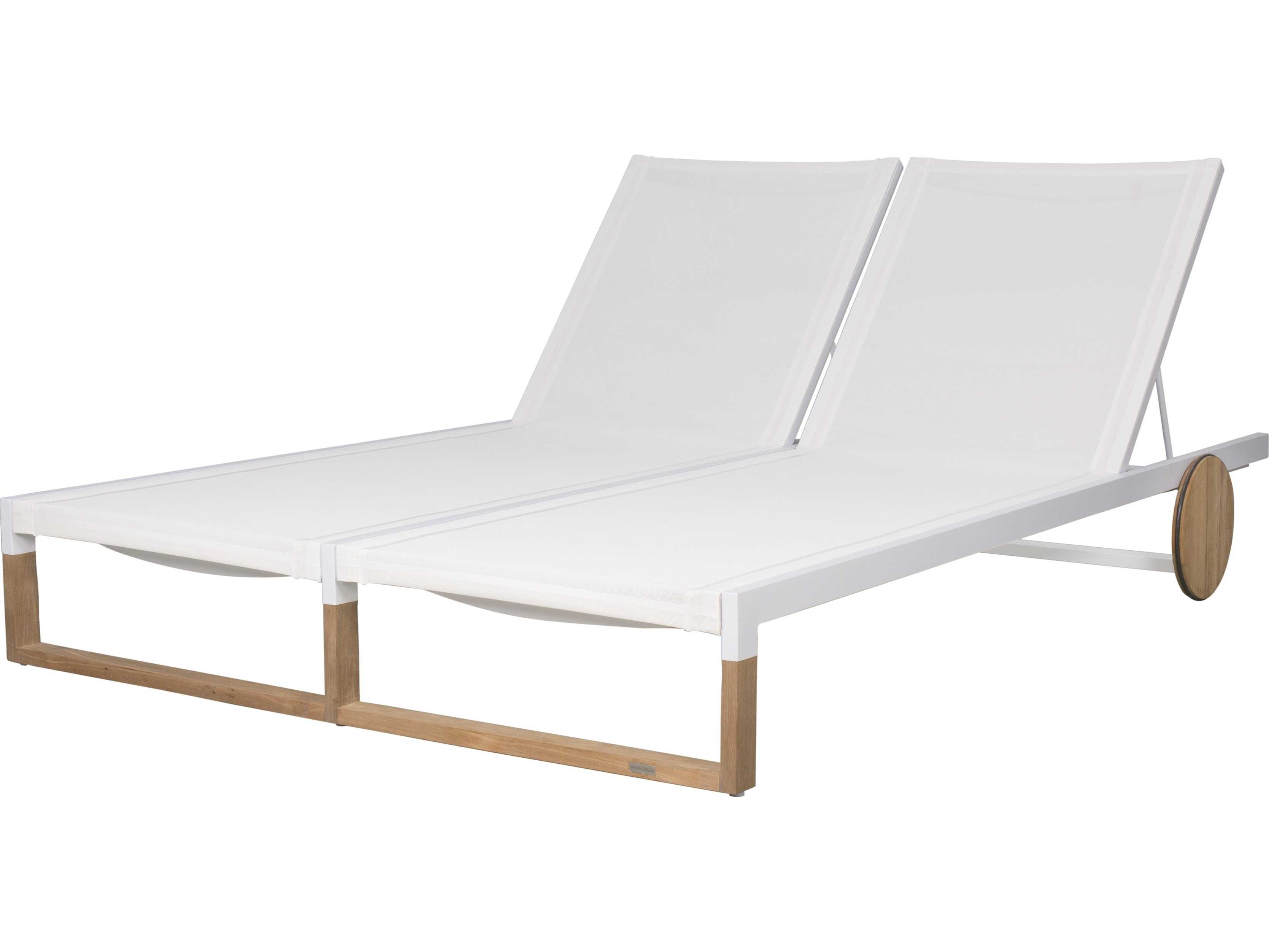 MamaGreen Ekka Teak Sling Double Outdoor Chaise Lounge