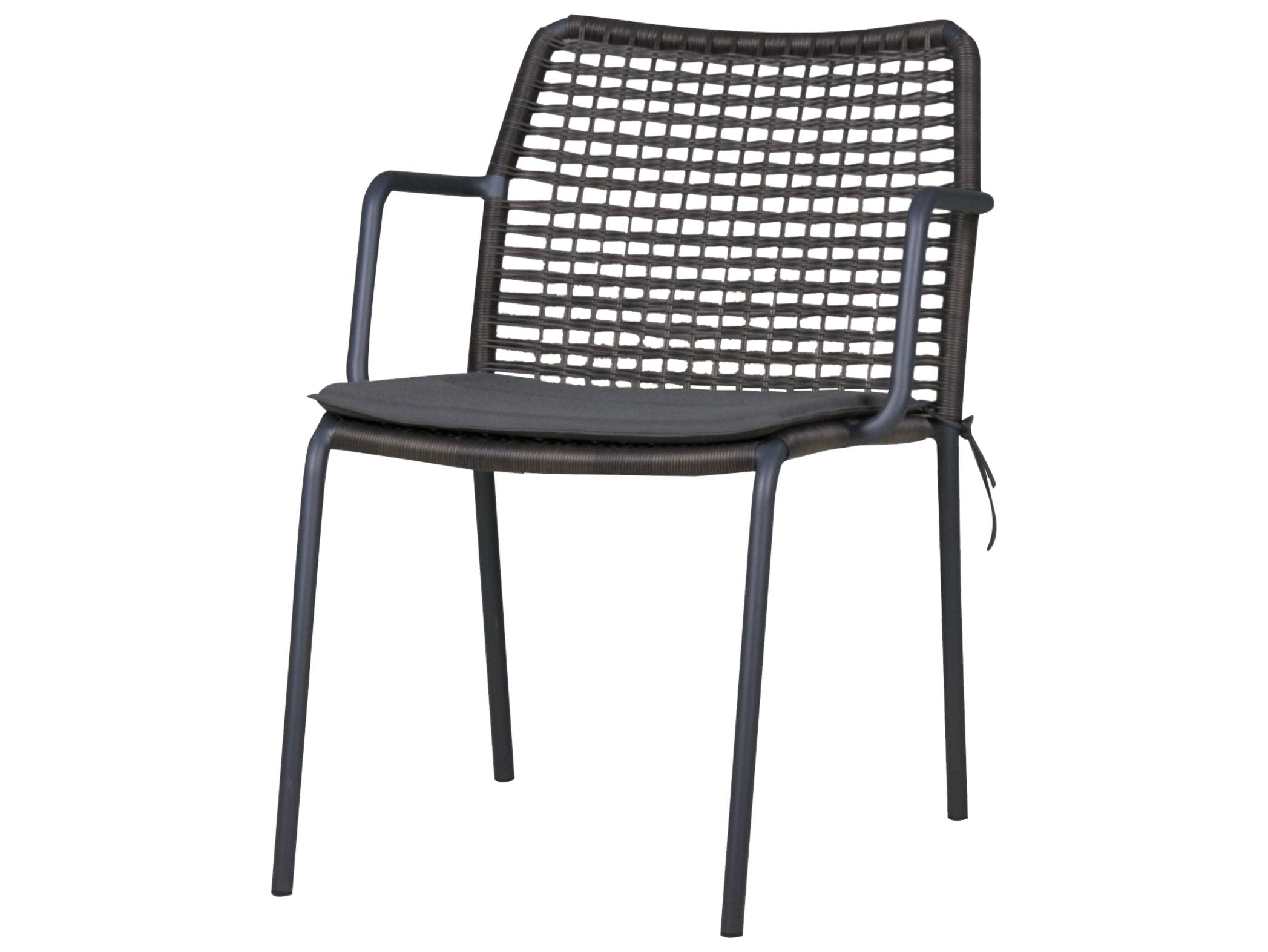MamaGreen Manda Aluminum Wicker Stackable Outdoor Dining Arm Chair