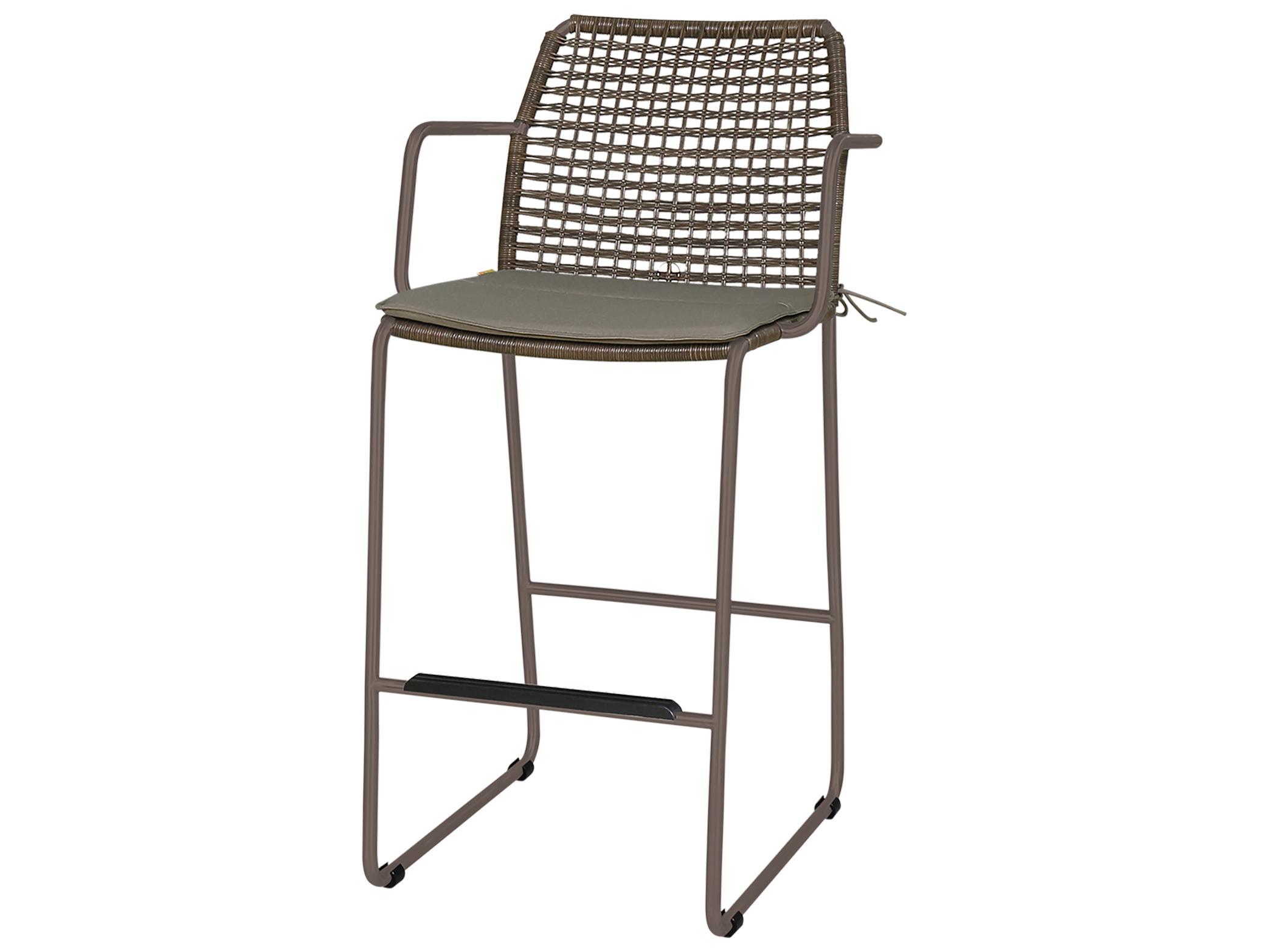 MamaGreen Manda Aluminum Wicker Bar Arm Stool