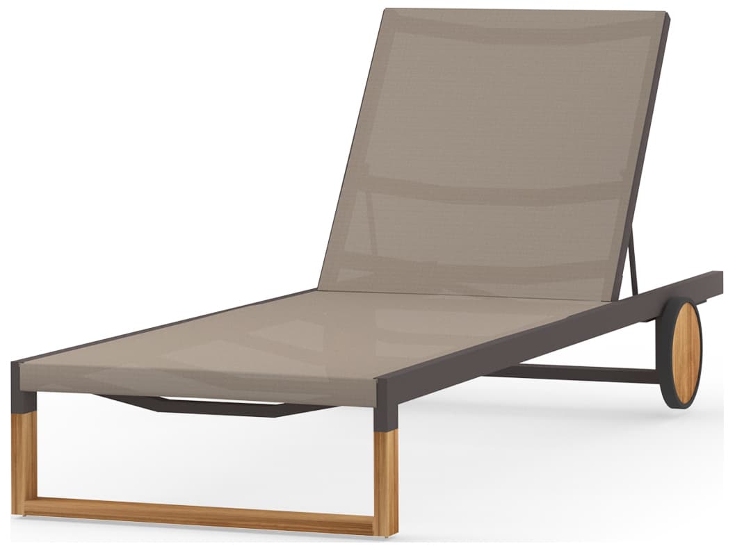 MamaGreen Ekka Teak Sling Patio Chaise Lounge