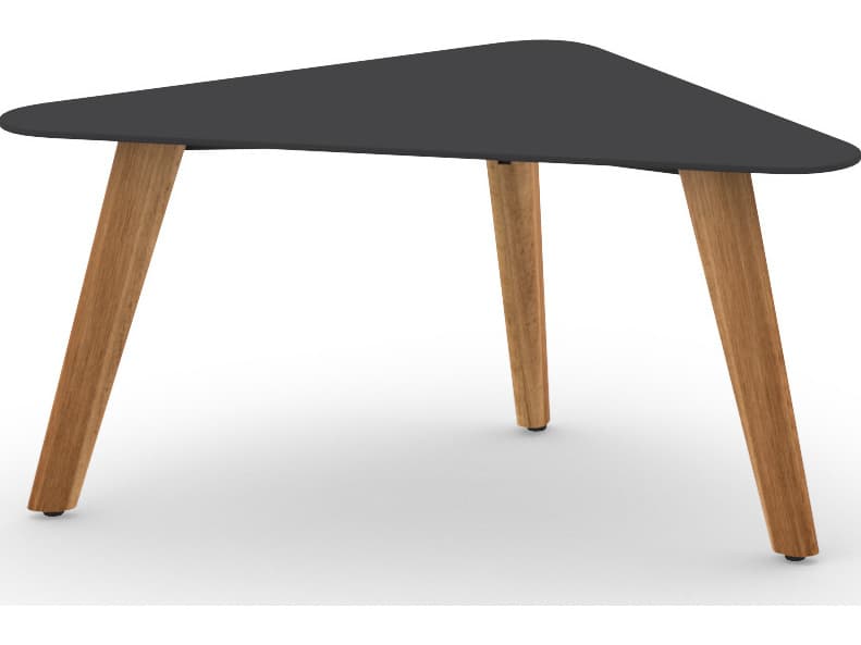 MamaGreen Kaat Teak Triangular Medium Outdoor Patio Coffee Table