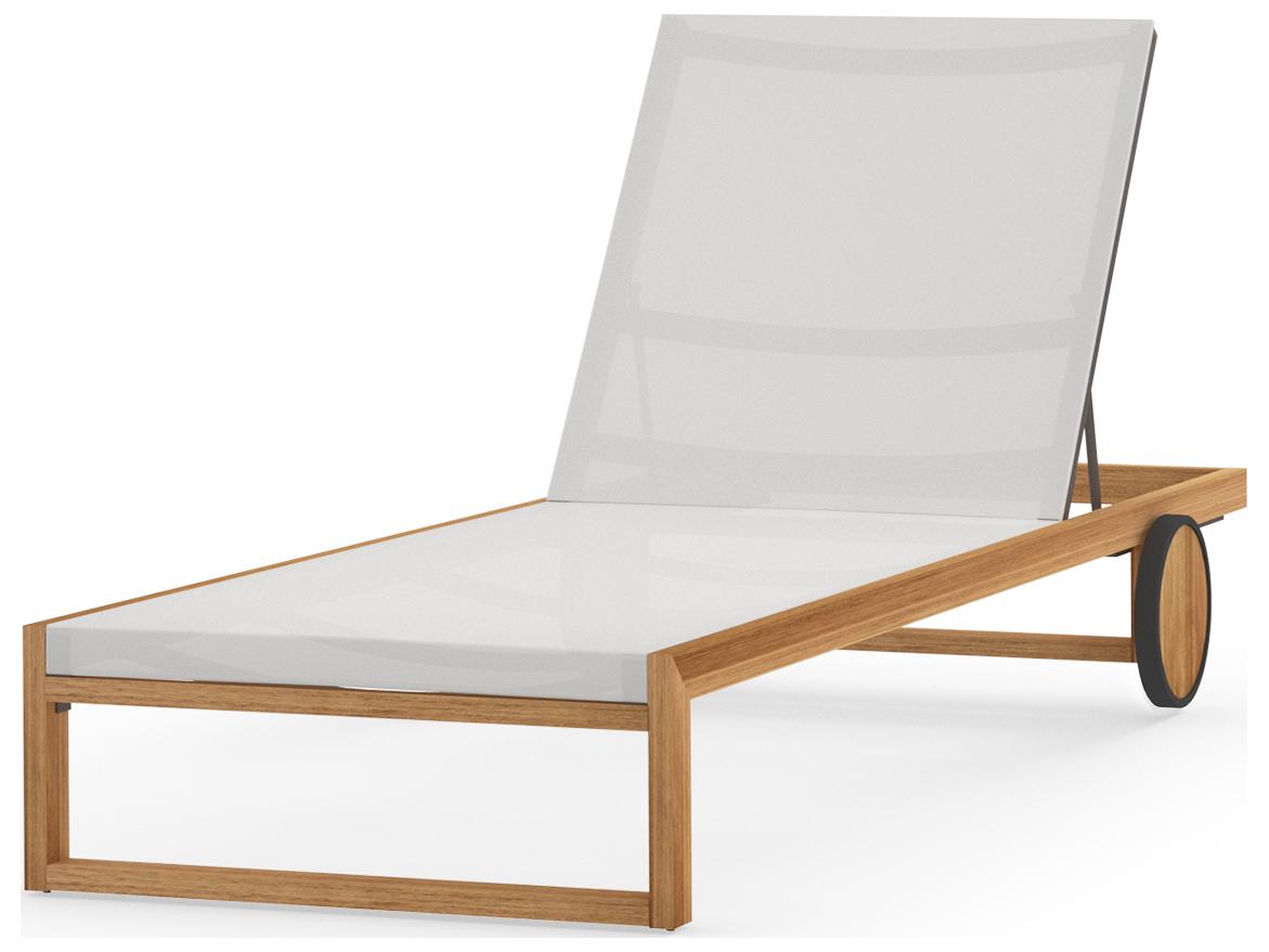 MamaGreen Ekka Teak Sling Outdoor Patio Chaise Lounge