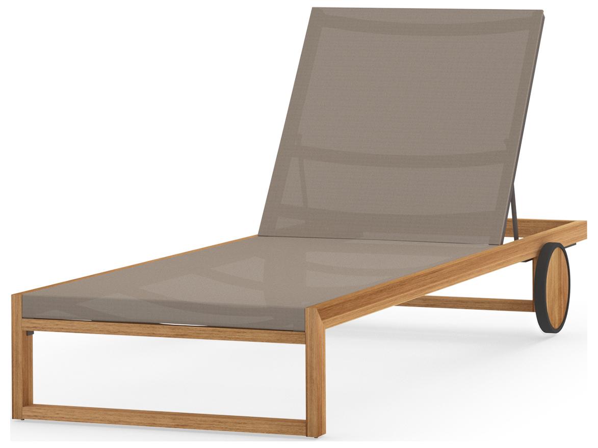 MamaGreen Ekka Teak Sling Outdoor Patio Chaise Lounge