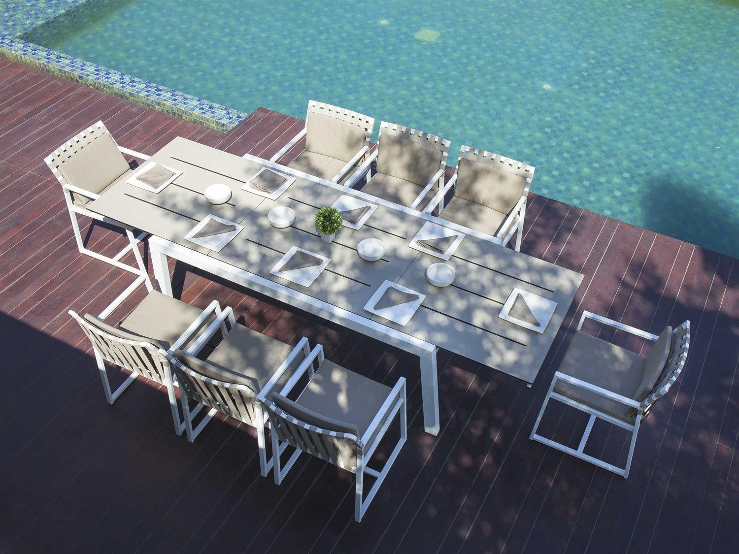 MamaGreen Baia Aluminum Rectangular Resin Top Patio Dining Table