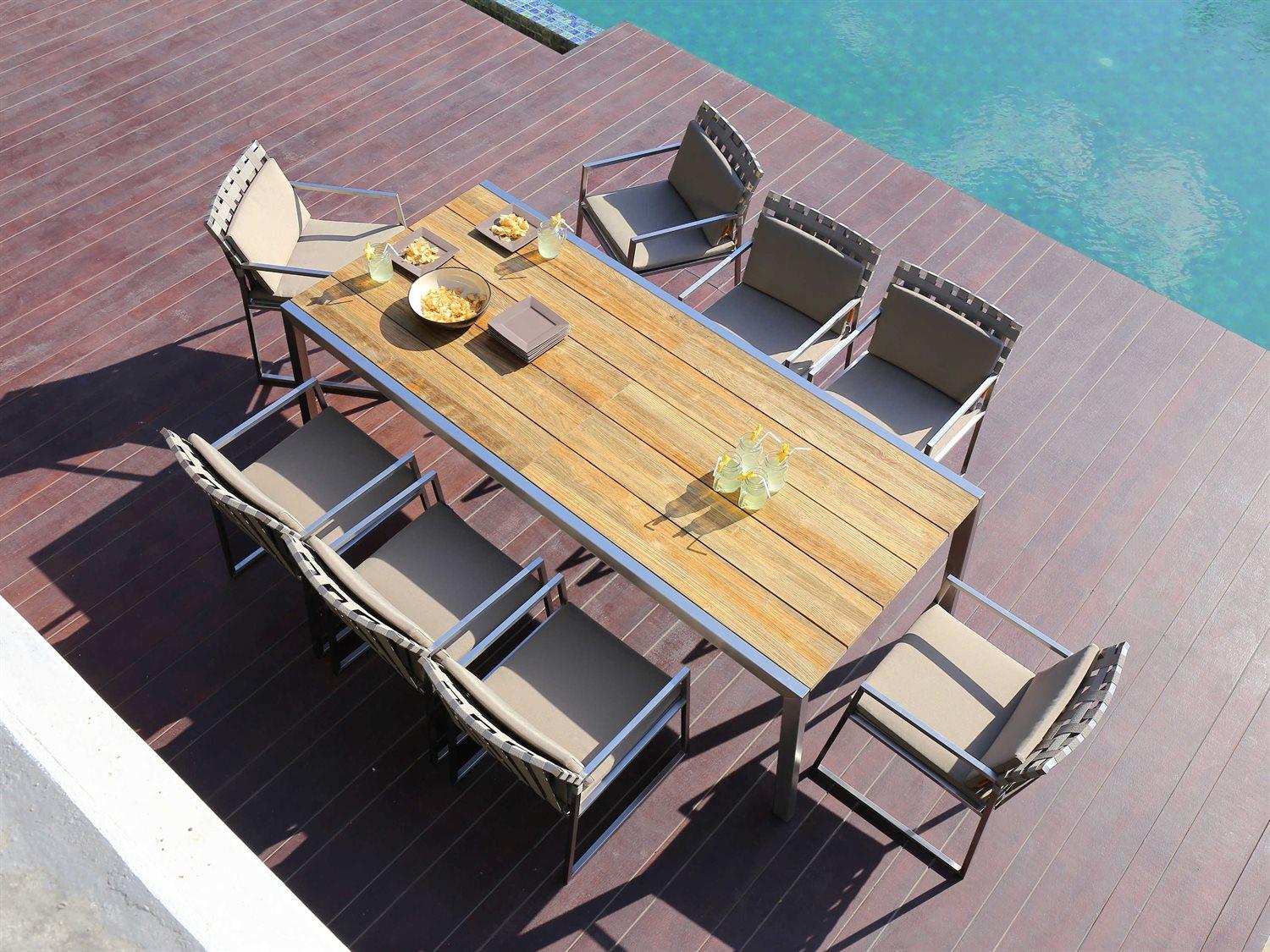 MamaGreen Baia Stainless Steel Rectangular Patio Dining Table