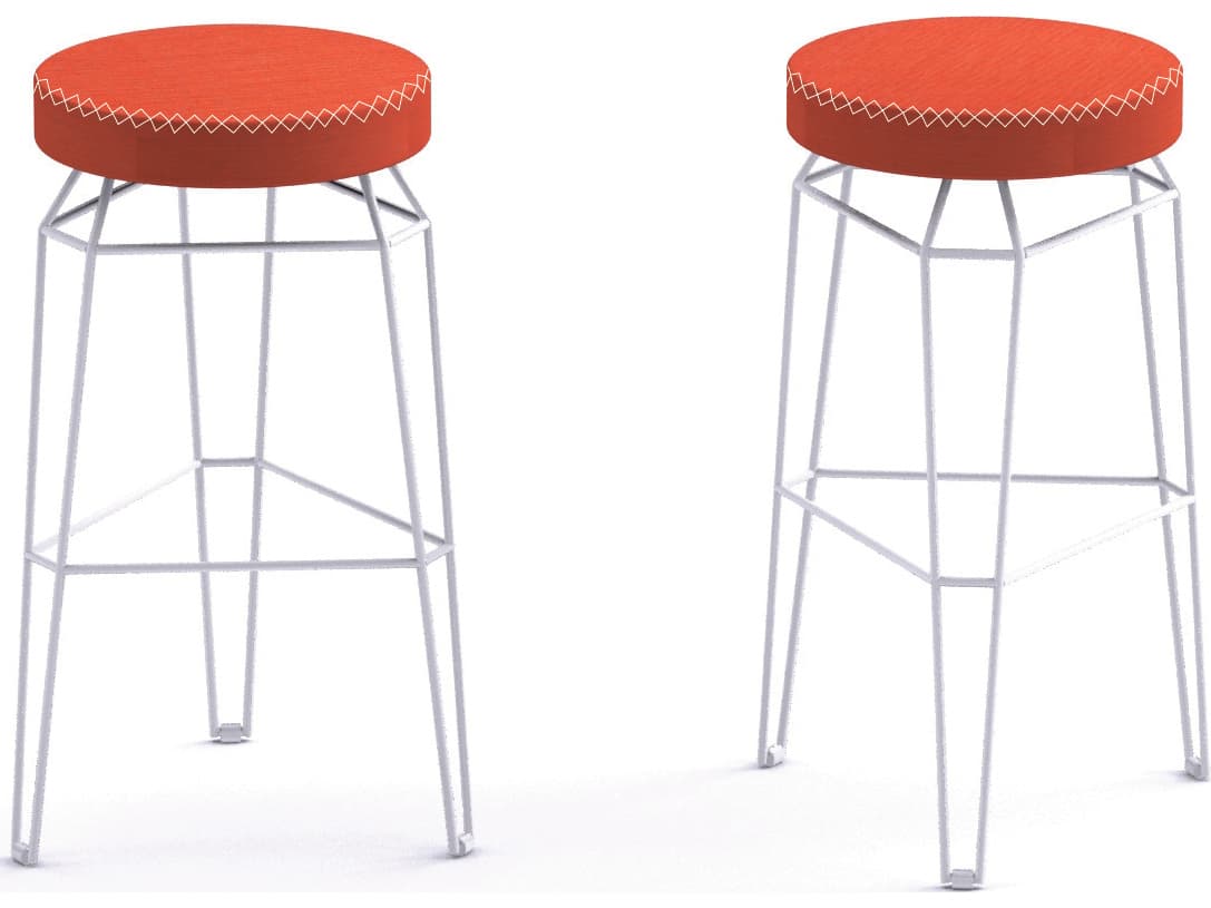 MamaGreen Match Aluminum Cushion Round Outdoor Bar Stool