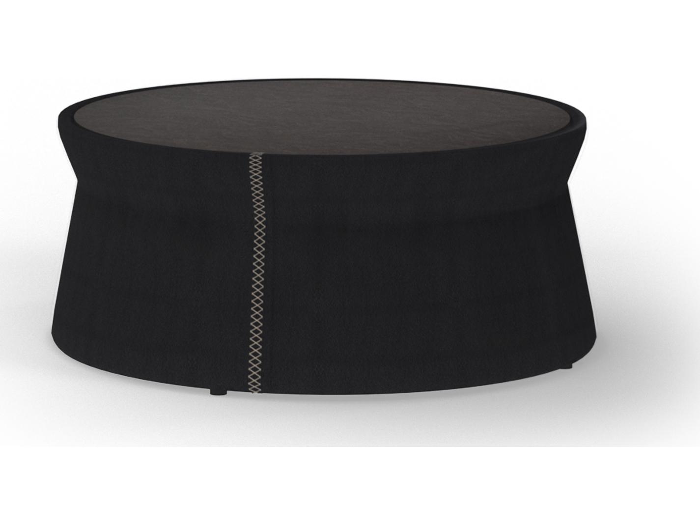 MamaGreen Stizzy Faux Leather Round Outdoor Patio Coffee Table