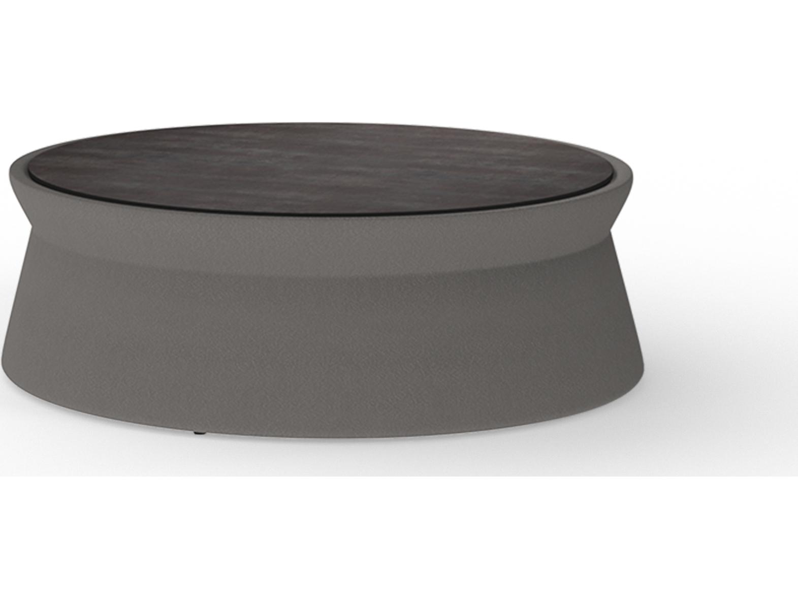 MamaGreen Stizzy Faux Leather Round Outdoor Chat Table