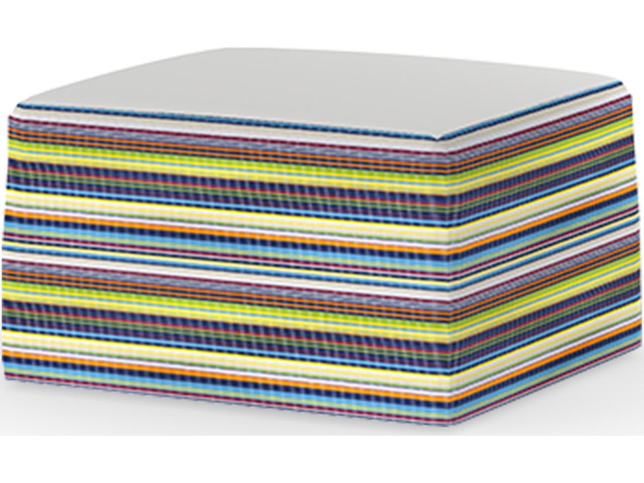 MamaGreen Stripe Fabric Cushion Patio Ottoman