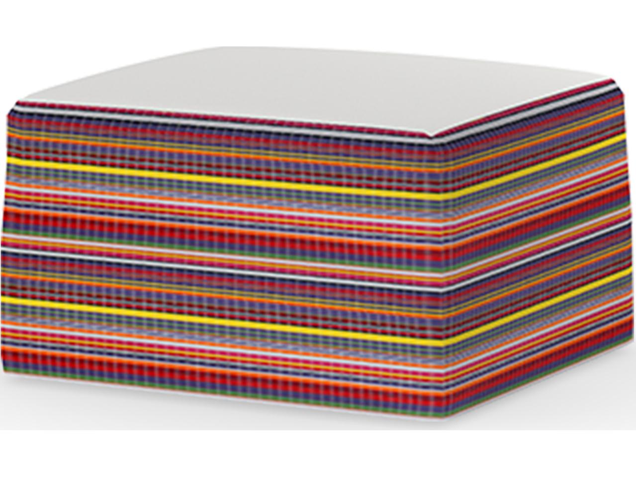 MamaGreen Stripe Fabric Cushion Patio Ottoman