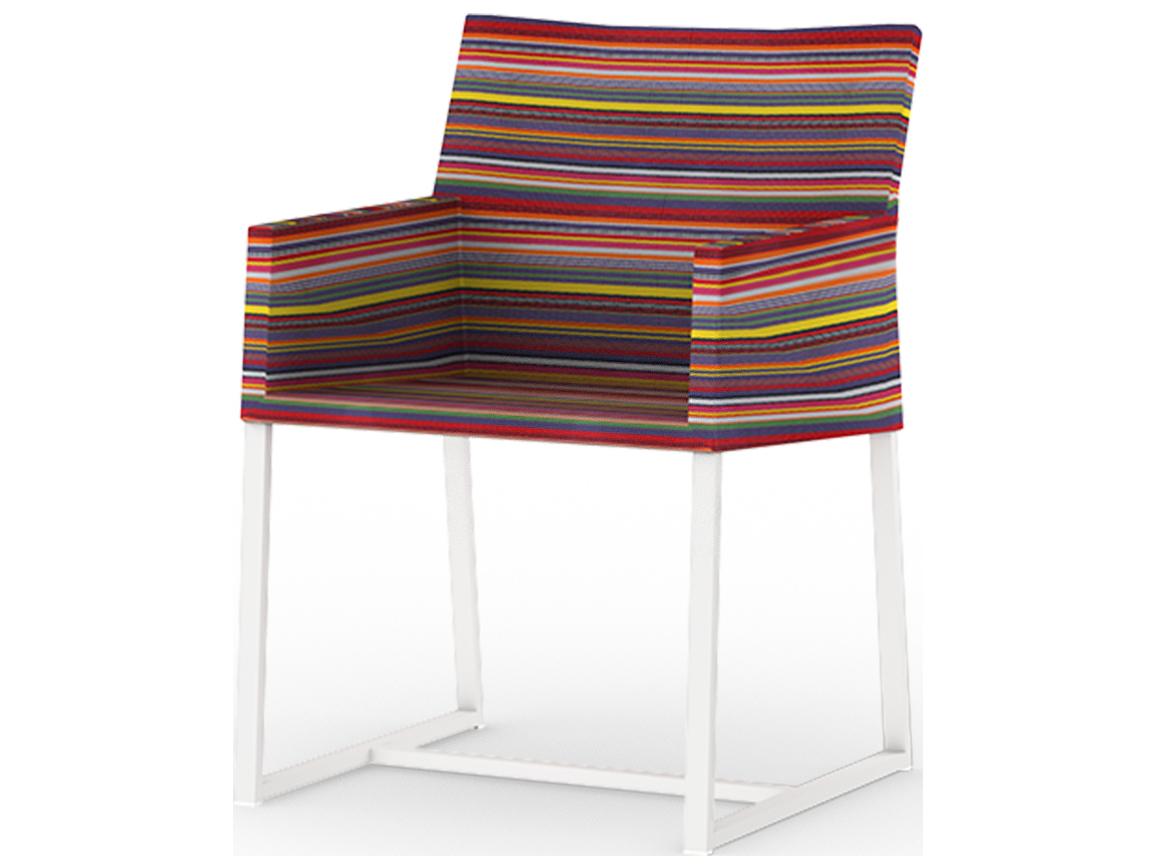 MamaGreen Stripe Aluminum Sling Patio Dining Arm Chair