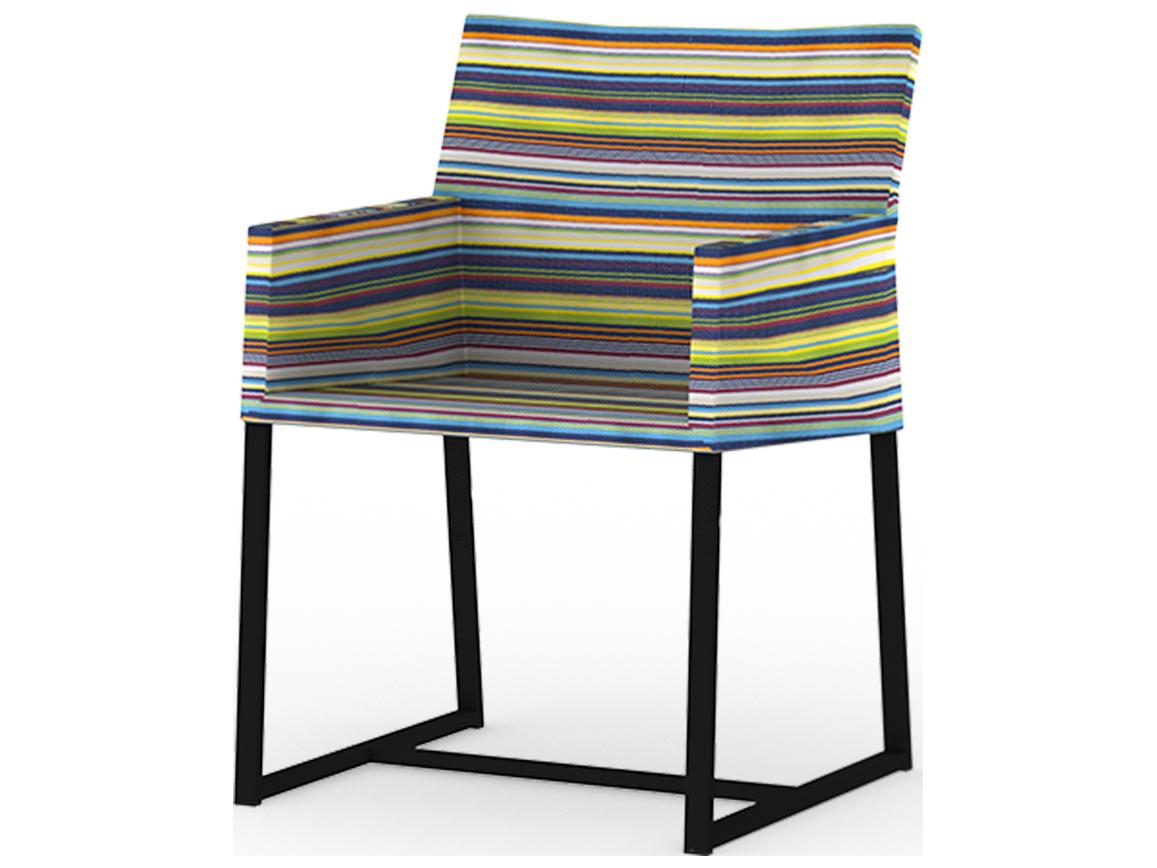 MamaGreen Stripe Aluminum Sling Patio Dining Arm Chair
