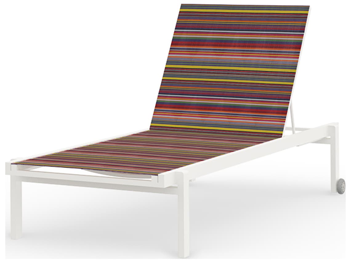 MamaGreen Stripe Aluminum Sling Stackable Outdoor Patio Chaise Lounge
