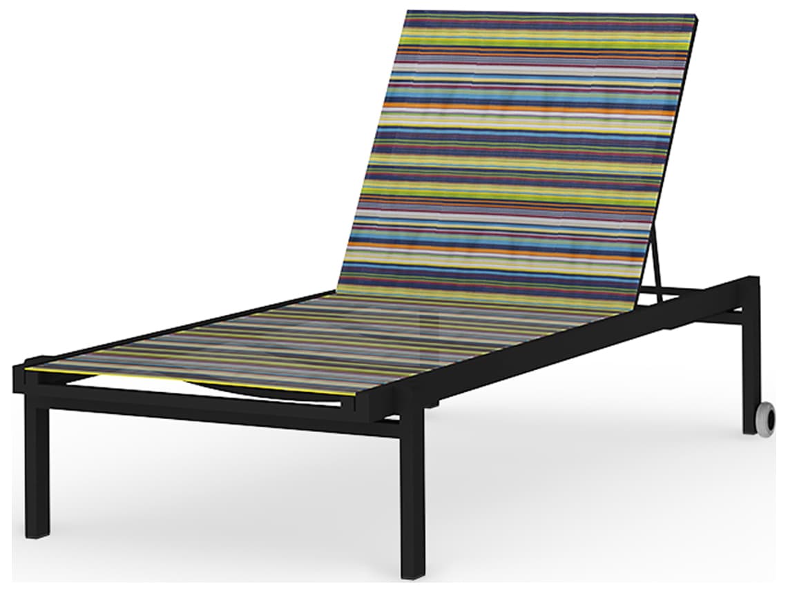 MamaGreen Stripe Aluminum Sling Stackable Outdoor Patio Chaise Lounge