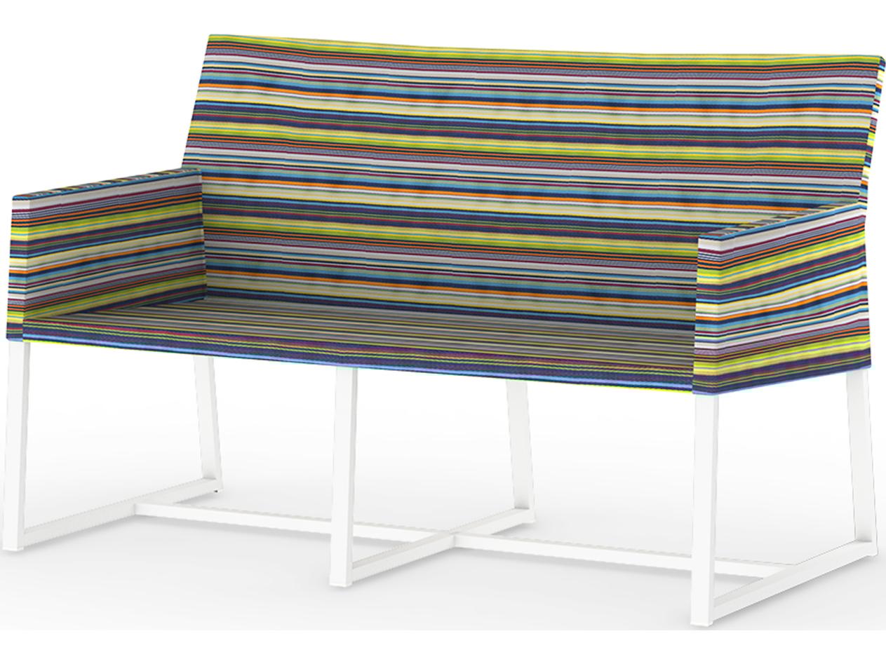 MamaGreen Stripe Aluminum Cushion Outdoor Patio Loveseat