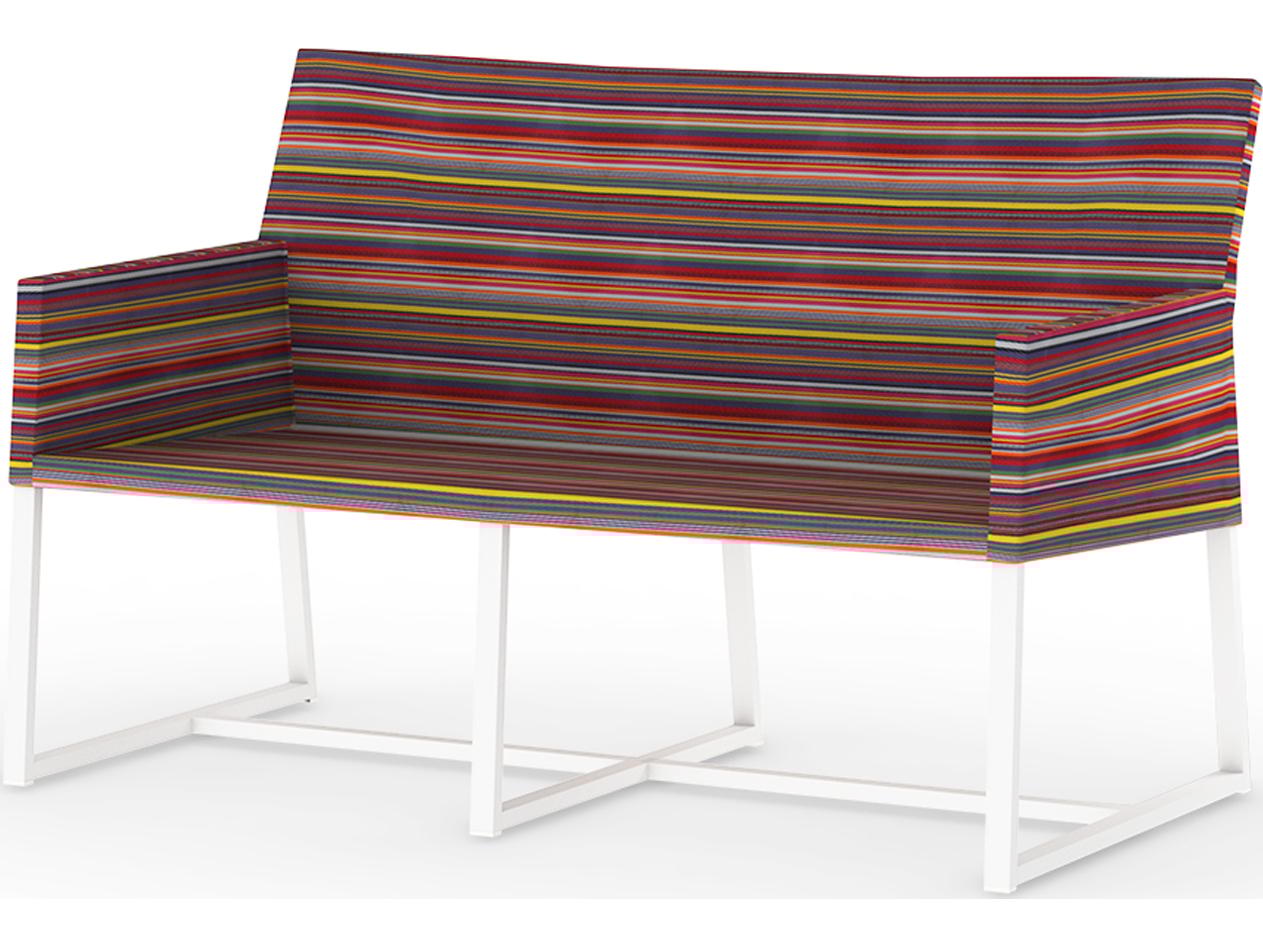 MamaGreen Stripe Aluminum Cushion Outdoor Patio Loveseat