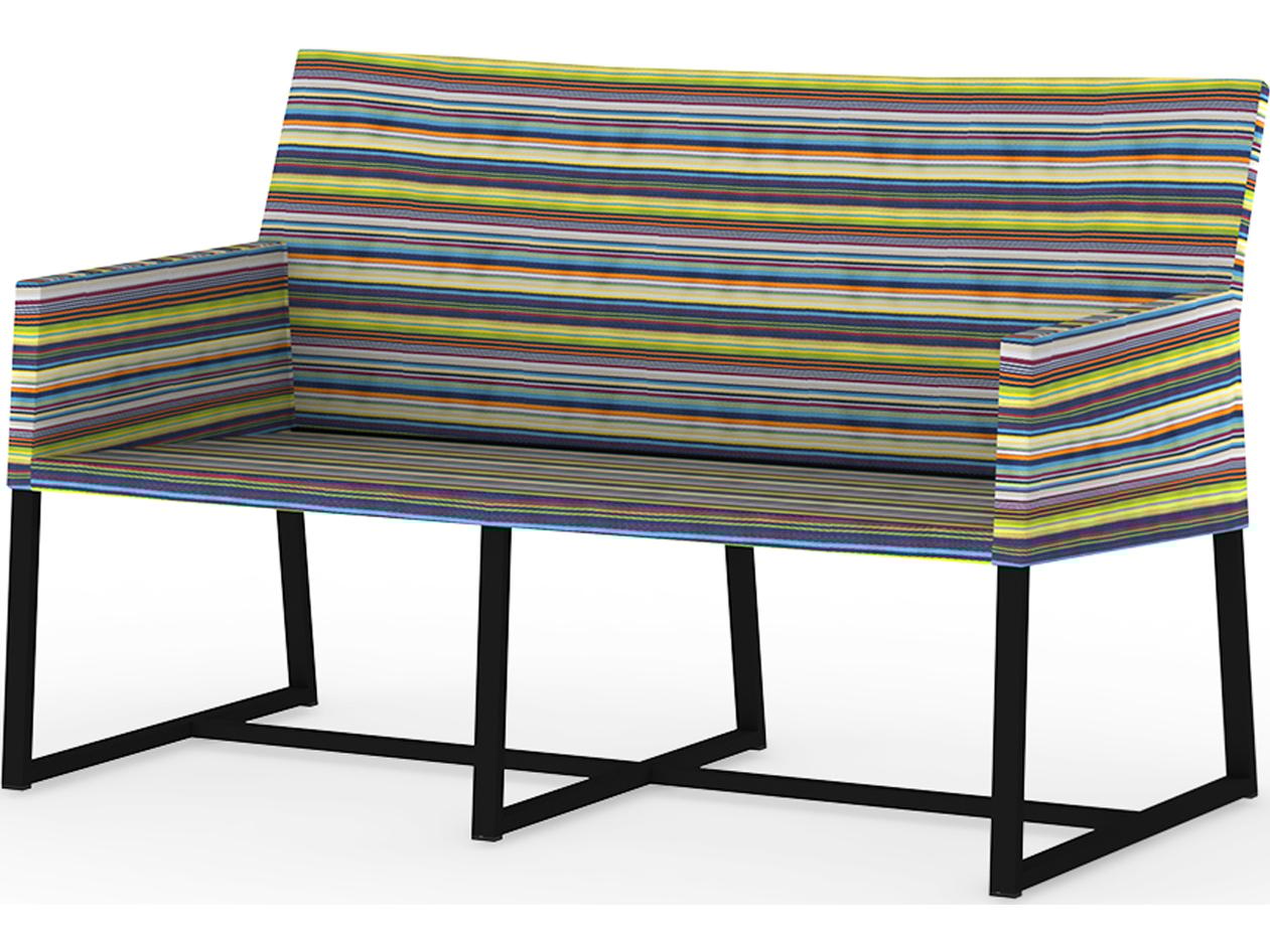 MamaGreen Stripe Aluminum Cushion Outdoor Patio Loveseat