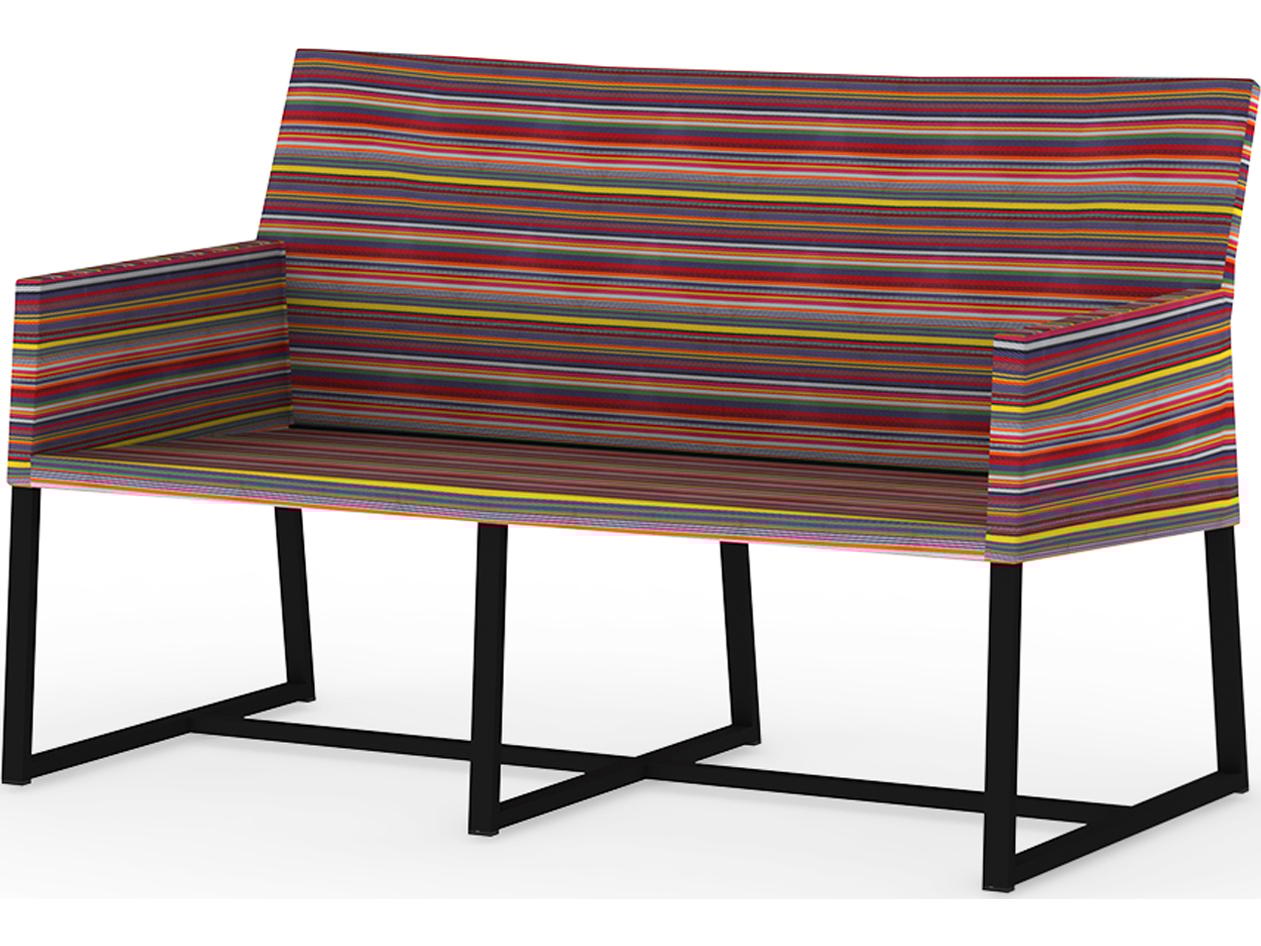 MamaGreen Stripe Aluminum Cushion Outdoor Patio Loveseat