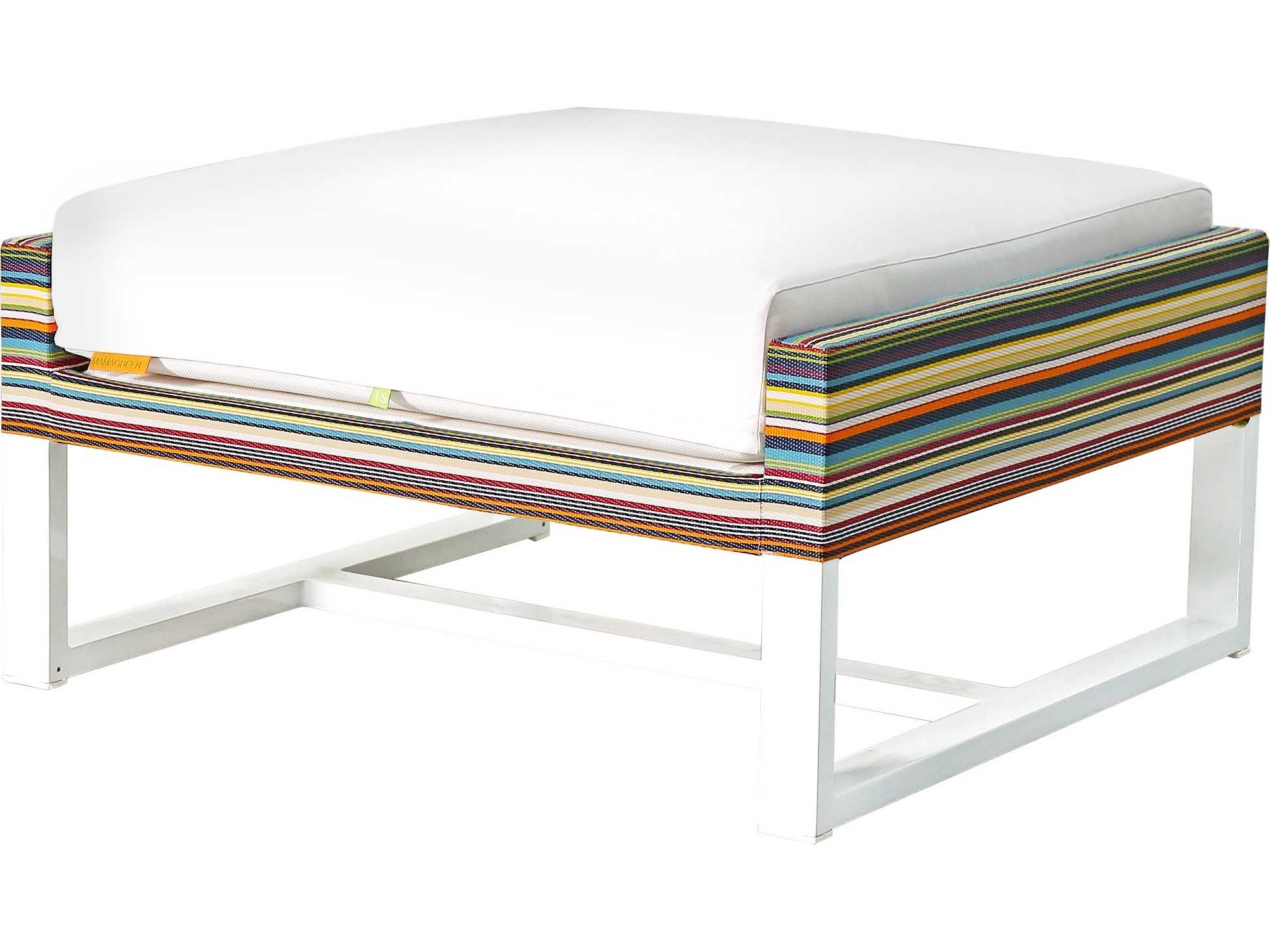 MamaGreen Stripe Aluminum Cushion Outdoor Ottoman