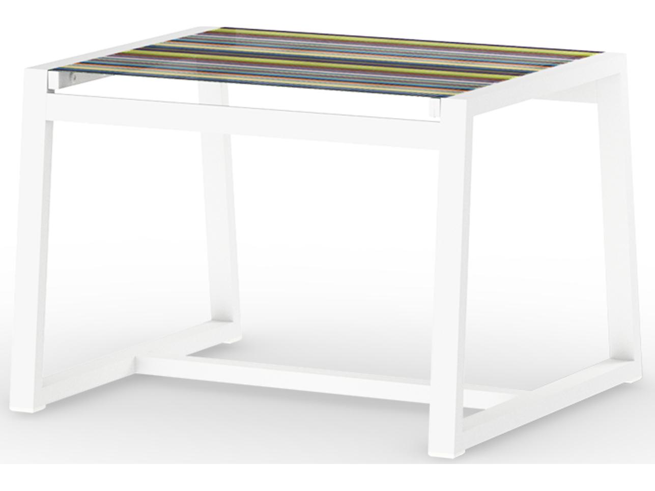 MamaGreen Stripe Aluminum Sling Outdoor Patio Ottoman