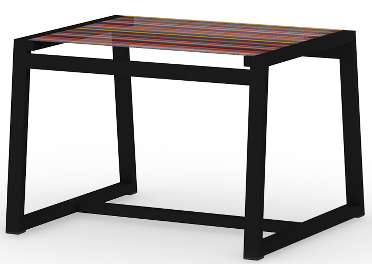 MamaGreen Stripe Aluminum Sling Outdoor Patio Ottoman