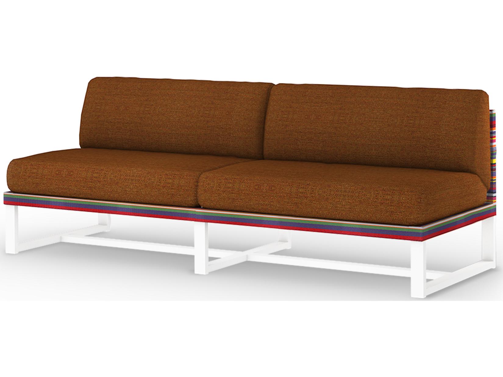 MamaGreen Stripe Aluminum Cushion Modular Patio Loveseat