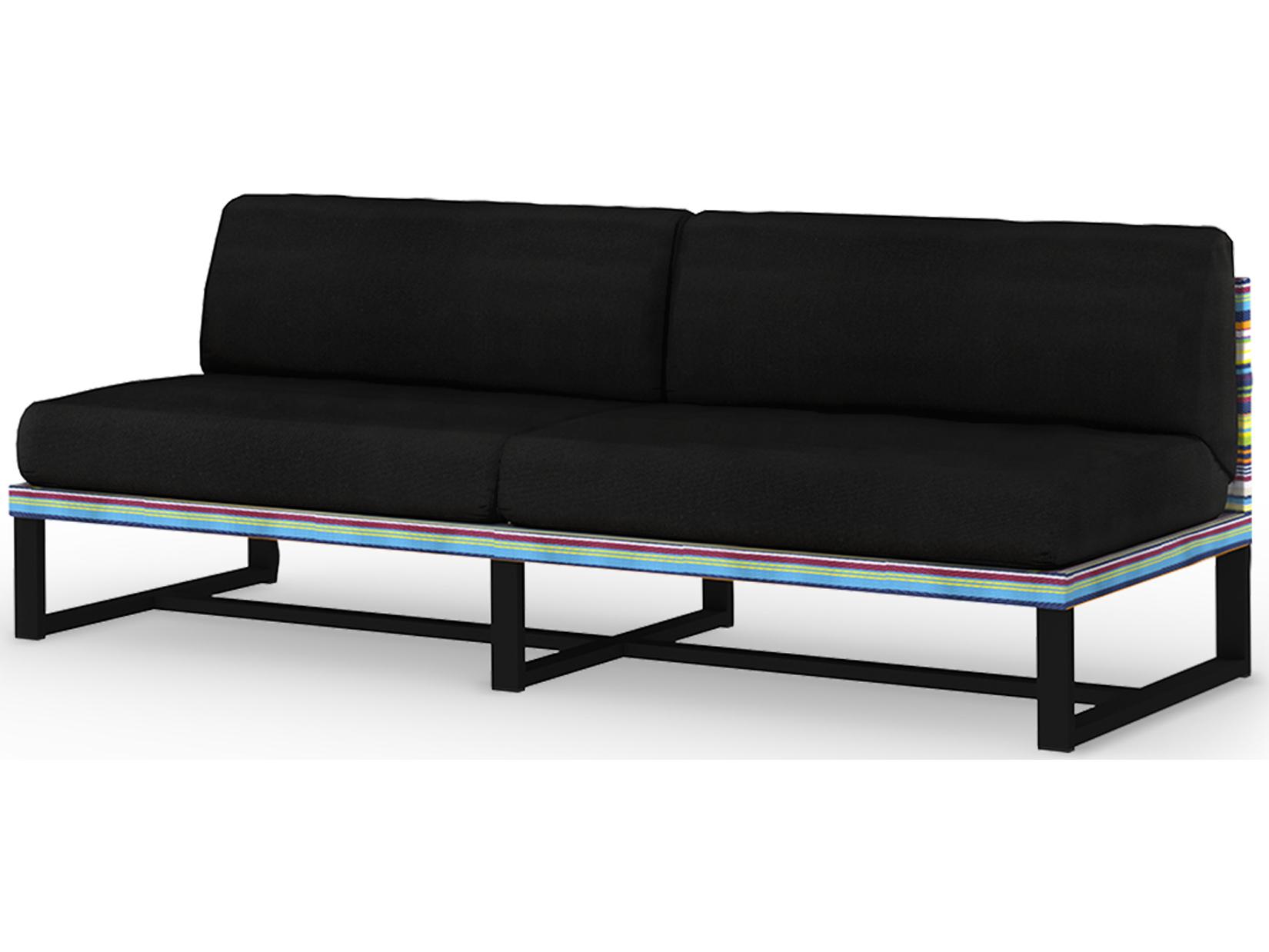 MamaGreen Stripe Aluminum Cushion Modular Patio Loveseat