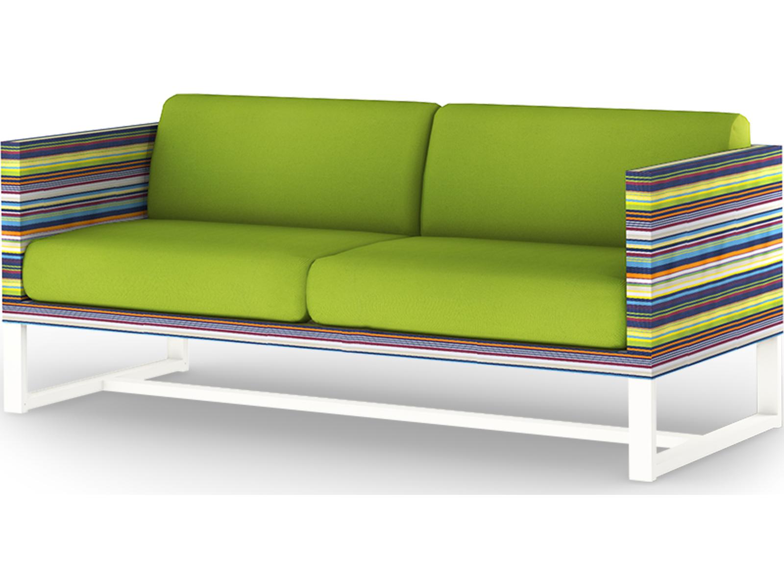 MamaGreen Stripe Aluminum Cushion Outdoor Loveseat