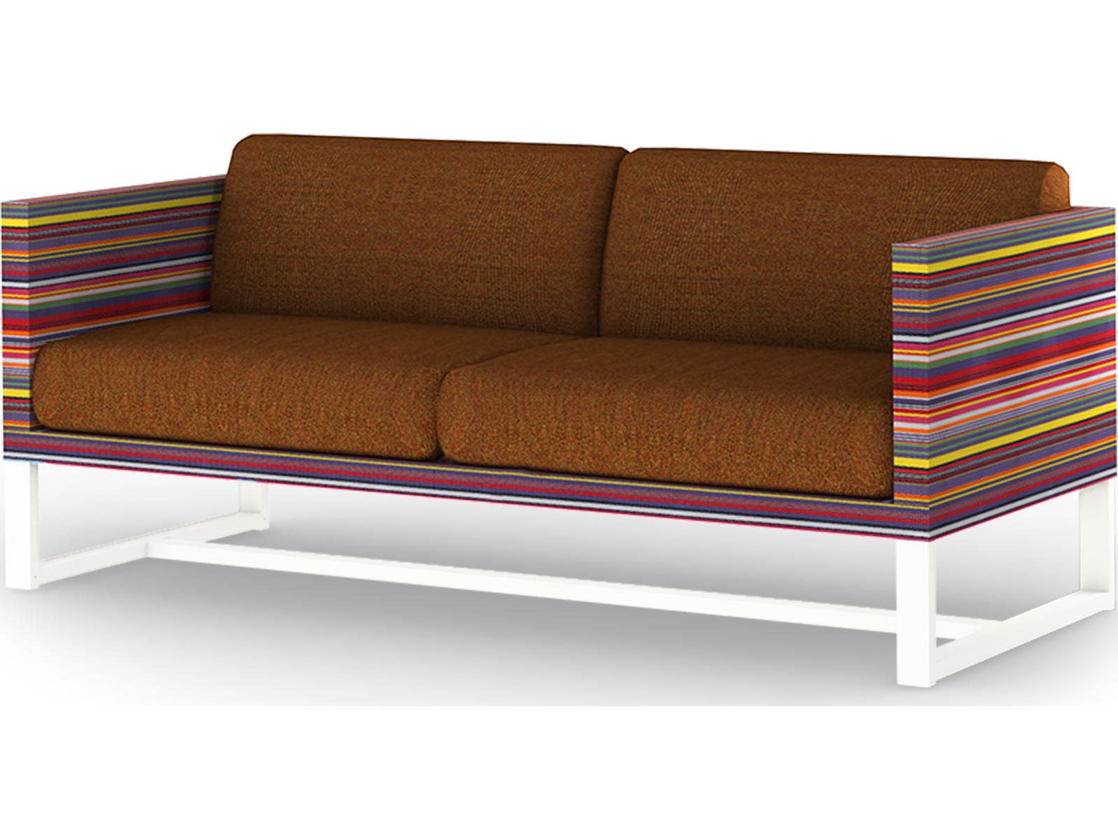 MamaGreen Stripe Aluminum Cushion Outdoor Loveseat