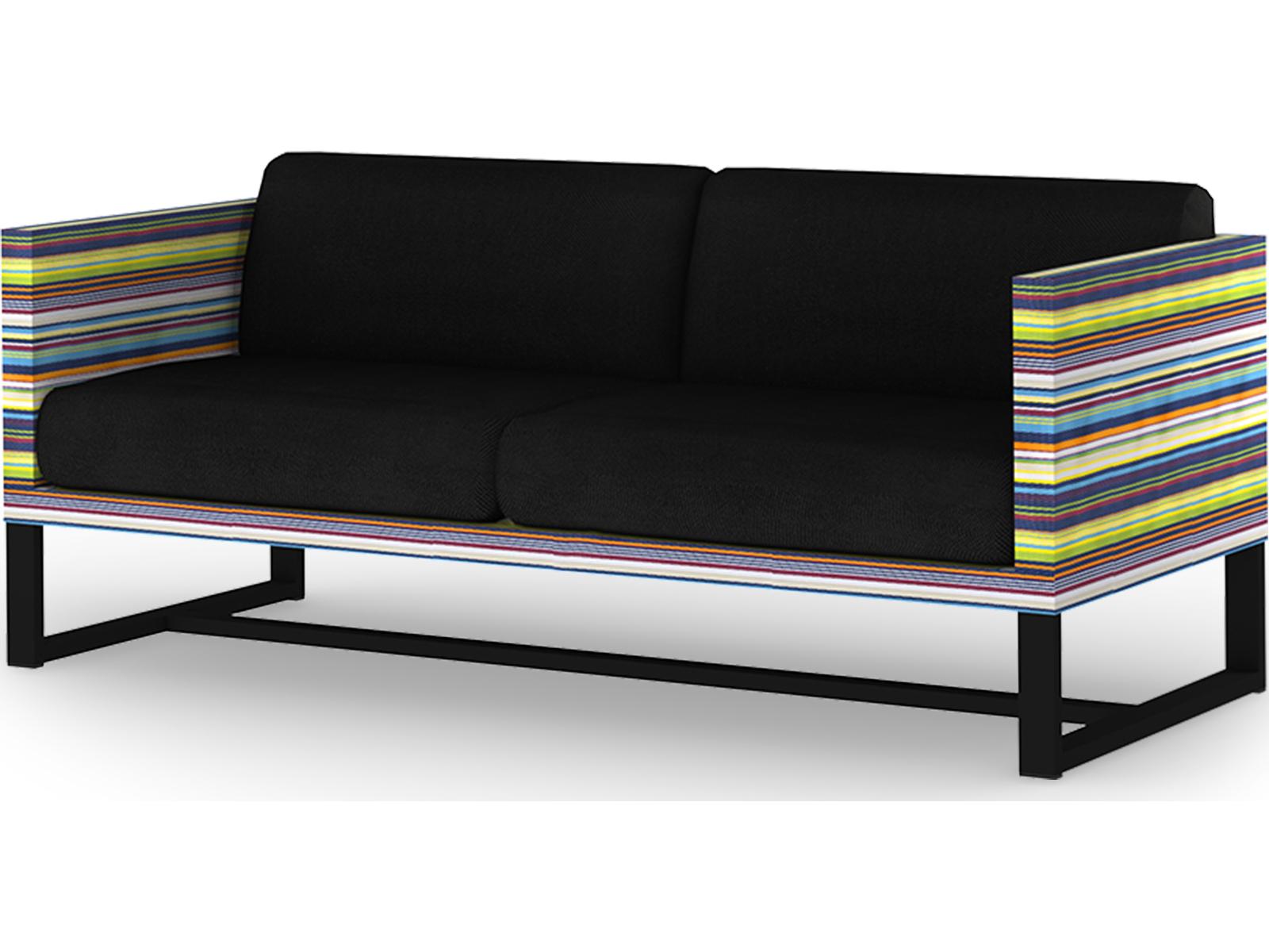 MamaGreen Stripe Aluminum Cushion Outdoor Loveseat