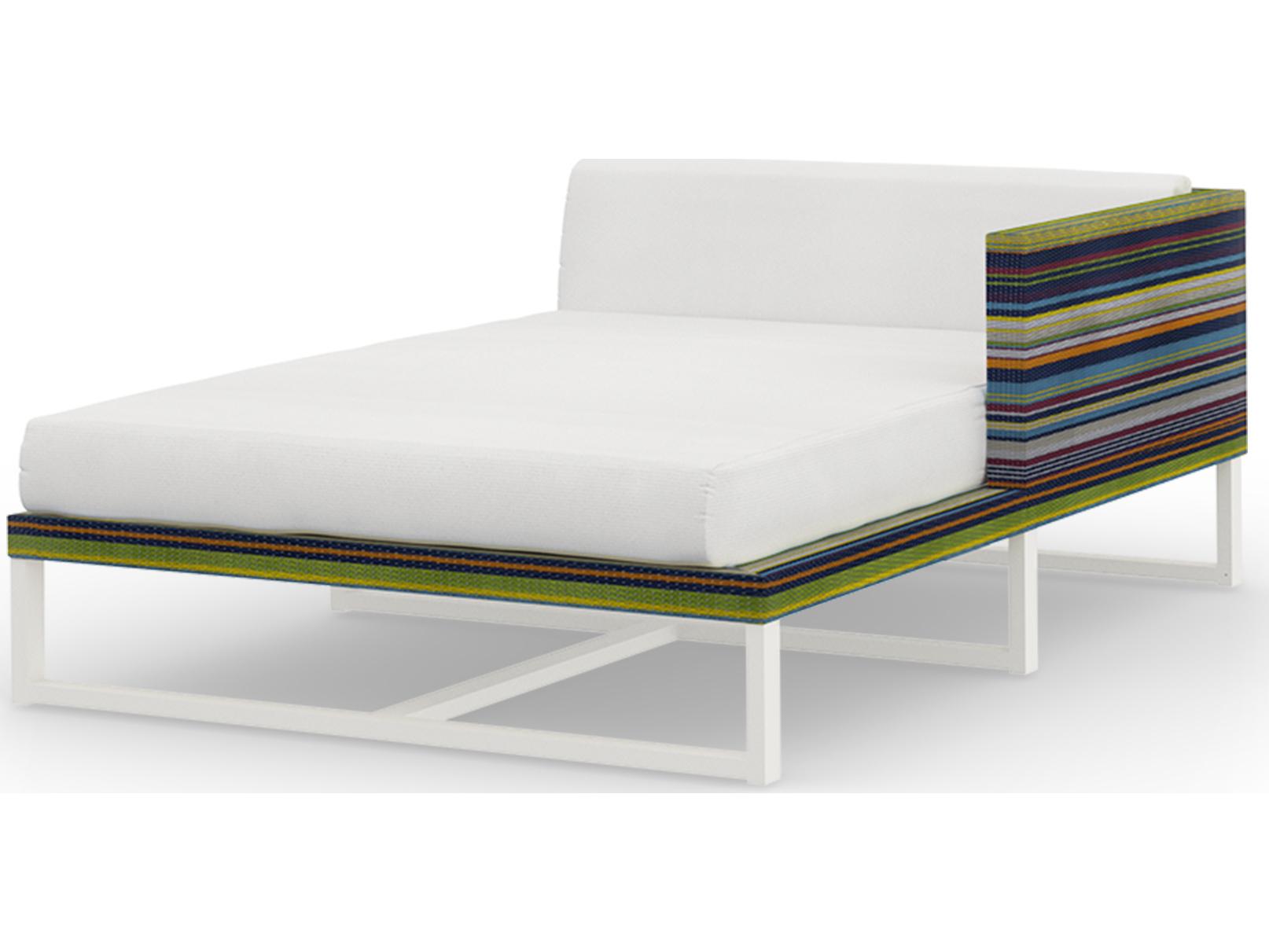MamaGreen Stripe Aluminum Cushion Left Arm Patio Chaise Lounge