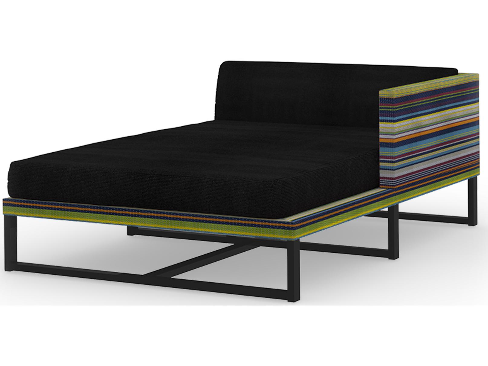 MamaGreen Stripe Aluminum Cushion Left Arm Patio Chaise Lounge